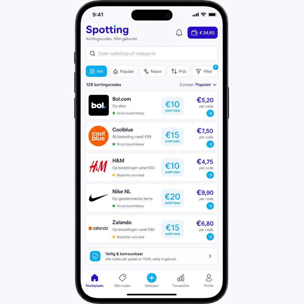 De Spotting marktplaats met kortingscodes van webshops